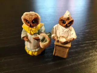 Lote 5 figuras búhos decorativos