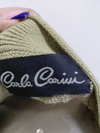 Cardigan a righe verde e bianco