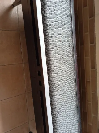 Banco madera y ratan con cajones