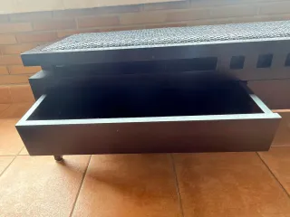 Banco madera y ratan con cajones