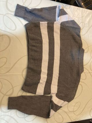 Jersey Mango Rayas Gris Talla M