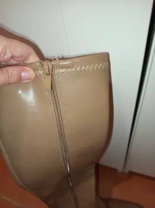 Botas altas mujer beige