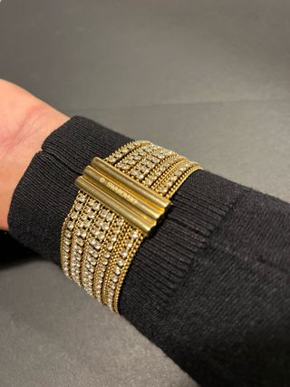 Pulsera Swarovski dorada con cristales