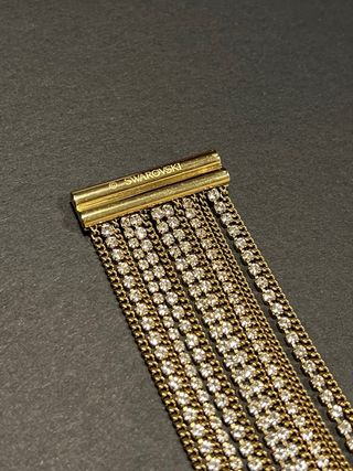 Pulsera Swarovski dorada con cristales