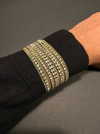 Pulsera Swarovski dorada con cristales