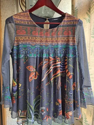 DESIGUAL T-L BLUSA ESTAMPADA VINTAGE