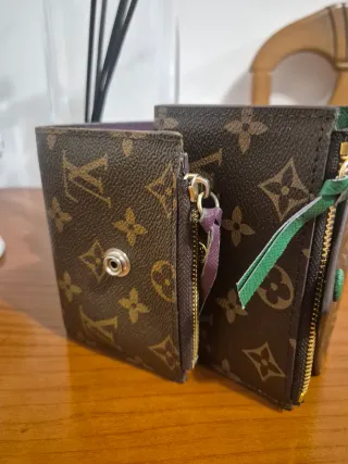 Lote bolsos y carteras beige multicolor