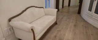 Sofá antiguo tela y madera