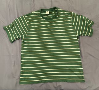 Camiseta Springfield Talla L Rayas Verdes y Blanca