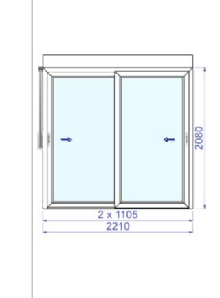 Ventana balconera corredera PVC blanco