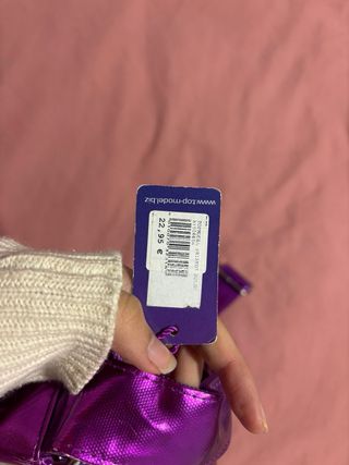 Bolso Top Model Morado Brillante Niña NUEVO