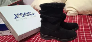 Botas piel ante negras repelente agua