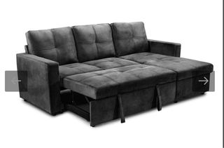 Sofá Cama Chaiselongue Gris oscuro.
