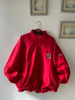 Vintage Bauer Hockey Red Track Jacket - M