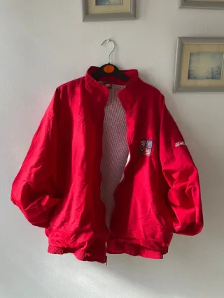 Vintage Bauer Hockey Red Track Jacket - M