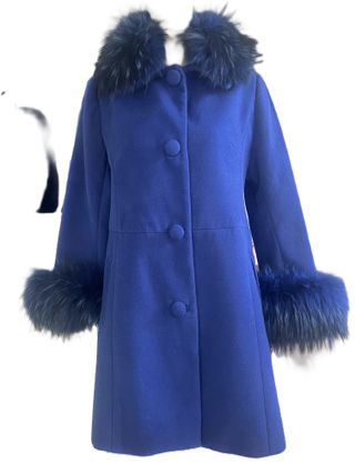 Chaquetón azul Conchita Sanz con pelo