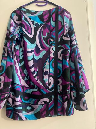 Blusa Blanco Talla M Estampado Geométrico