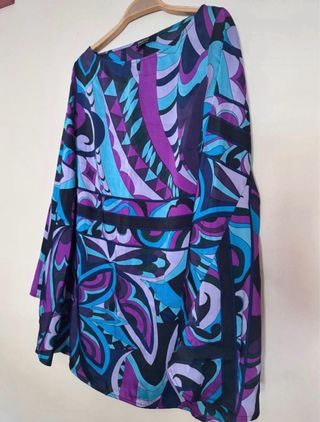 Blusa Blanco Talla M Estampado Geométrico