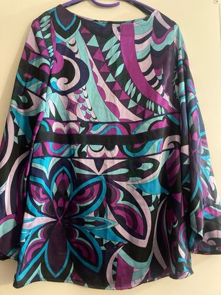 Blusa Blanco Talla M Estampado Geométrico