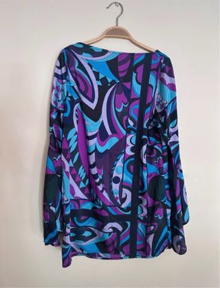 Blusa Blanco Talla M Estampado Geométrico