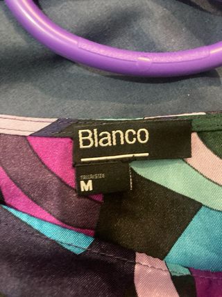 Blusa Blanco Talla M Estampado Geométrico