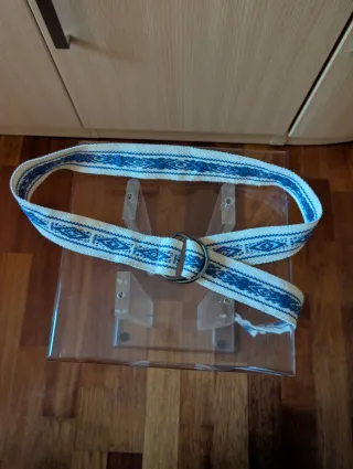 Cinturón tejido bicolor ajustable