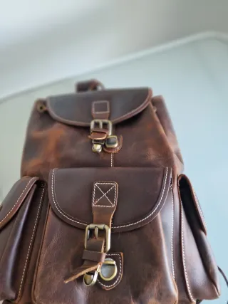 Mochila de cuero auténtico • Hecha a mano • Nueva