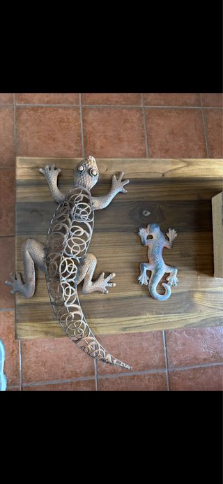 2 Figuras Decorativas Geckos. Samalamandra o Tesa.