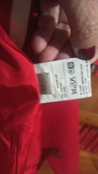 Americana Caramelo Roja Crepe Entallada