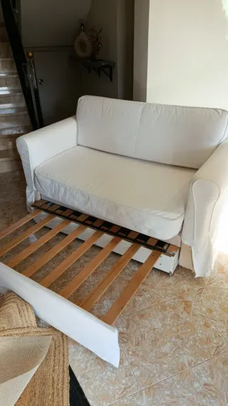 Sofá Cama Blanco Tela