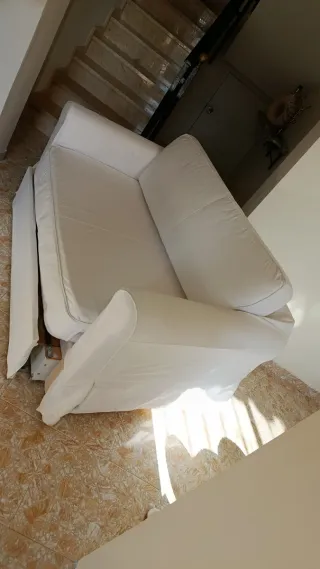 Sofá Cama Blanco Tela