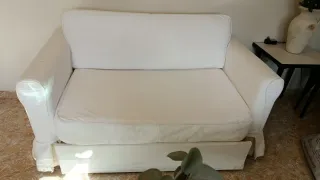 Sofá Cama Blanco Tela