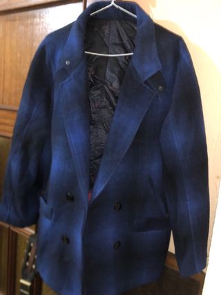 Chaqueta de cuadros azul y negra