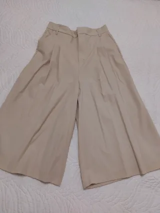 Pantalón Falda Zara Beige