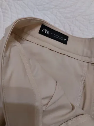 Pantalón Falda Zara Beige