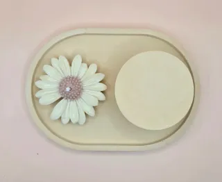 Set Artigianale Candela Fiore, Barattolino Vassoio