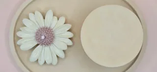 Set Artigianale Candela Fiore, Barattolino Vassoio