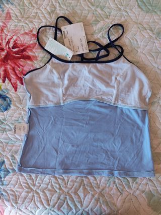 Camiseta licra OZT nueva, color azul, L, mod. 1554