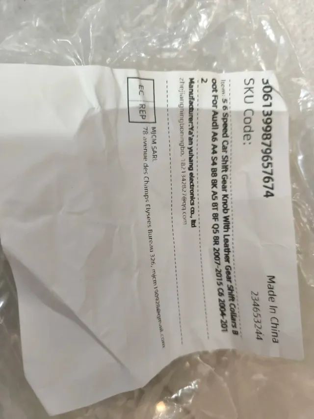 Pomo Palanca Cambios Cuero 6 es para audi a 6  Vel