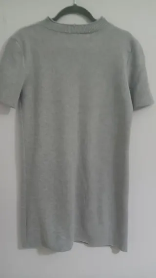 Vestido Zara Gris Manga Corta