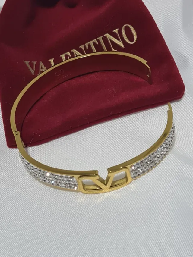 Pulsera Valentino Dorada con Cristales