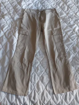 Calça cargo Mango bege