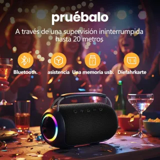 Altavoz Bluetooth con Luces LED 40W pico.