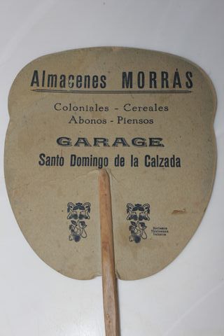 Lote 2 ventagli antichi in cartone con pubblicità