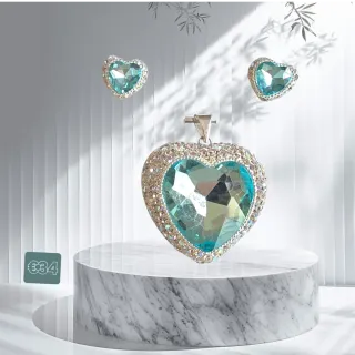 Conjunto Corazón Plata 925 con Circonitas