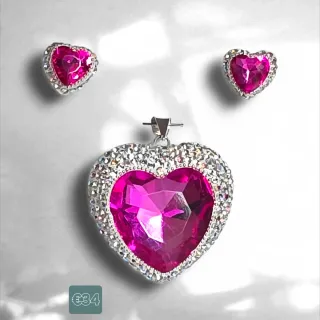 Conjunto Corazón Plata 925 con Circonitas
