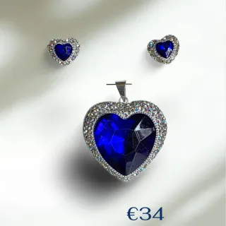 Conjunto Corazón Plata 925 con Circonitas