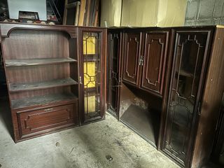 Mueble modular vitrina estantería madera