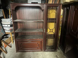 Mueble modular vitrina estantería madera