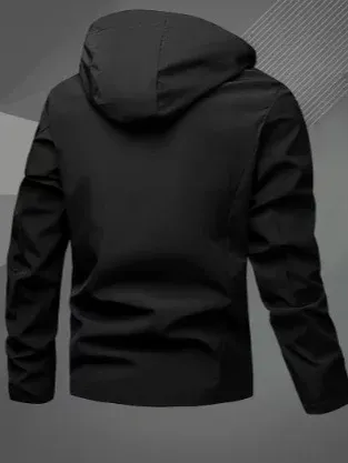 Chaqueta Invierno Impermeable Forrada Negra